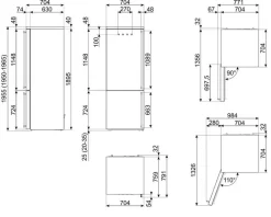 Coloniale jääkaappipakastin 70 cm FA8005RPO5 antrasiitti vas*Smeg