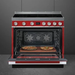 Clearance Smeg induktioliesi monitoimiuunilla CPF9IPR Portofino punainen