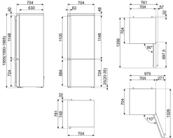 Portofino jääkaappipakastin FA490RBL5 musta oikea*Smeg Sale
