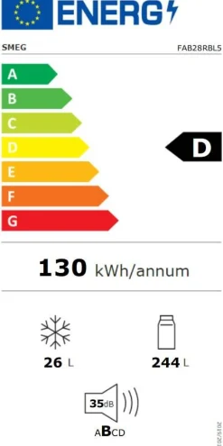 retrojääkaappi FAB28RBL5 153 cm, musta, oikea*Smeg Best