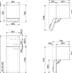 Smeg retrojääkaappipakastin FAB30LPK5 vasen