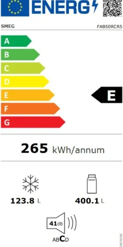 Hot Smeg retrojääkaappi-pakastin FAB50RCR5, kerma, oikea