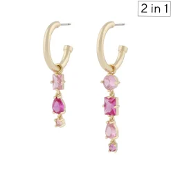 New Snu00f6 of Sweden Snö of Sweden korvakoru Ellie, kulta/mix fuksia