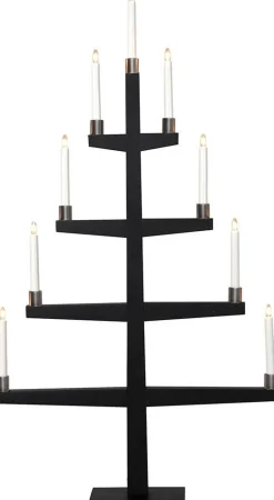 9-haarainen kynttelikkö Tall musta*Star Trading Outlet
