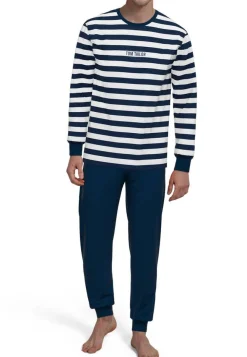 New Tom Tailor pyjama 71457-4009 652 Blue-medium horizontal stripes
