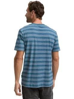 Hot Tom Tailor t-paita 1047810 38630 Real teal dyed stripe