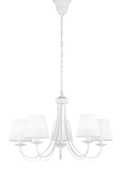 Outlet Trio Lighting kattokruunu Cortez 5-os E14 mattavalkoinen