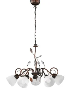 Discount Trio Lighting kattokruunu Traditio 5-os E14 rustiikki