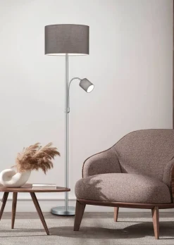 Outlet Trio Lighting lattiavalaisin Hotel E27+E14 harmaa