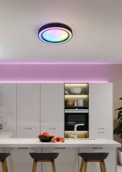 LED kattovalaisin Arco 40 cm mattamusta RGBW*Trio Lighting Online