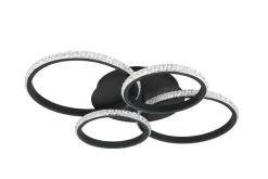 Hot Trio Lighting LED kattovalaisin Cires mattamusta/kristallief