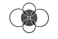 Hot Trio Lighting LED kattovalaisin Cires mattamusta/kristallief