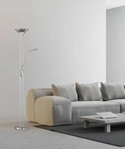 Hot Trio Lighting LED lattiavalaisin Spock uplighter harjattu te