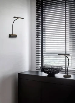 LED pöytävalaisin Curtis mattamusta*Trio Lighting Discount