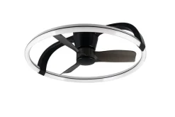 Clearance Trio Lighting LED tuuletinkattovalaisin Stockholm mattamusta