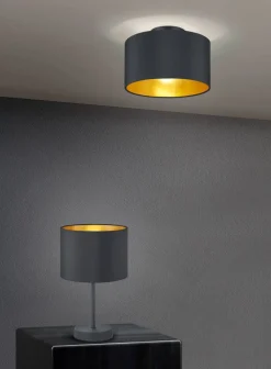 Online Trio Lighting pöytävalaisin Hostel E27 mattamusta/kulta