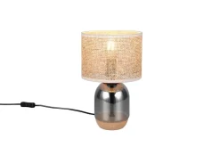pöytävalaisin Tara 33 cm E27 beige/kromattu*Trio Lighting Discount
