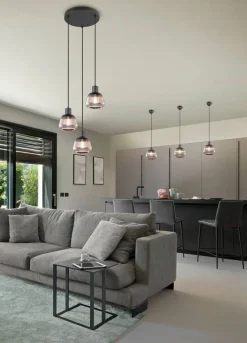 Discount Trio Lighting riippuvalaisin Tarifa 3-os E27 mattamusta/krom