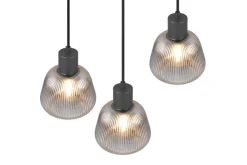 Discount Trio Lighting riippuvalaisin Tarifa 3-os E27 mattamusta/krom