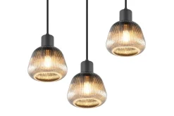 Discount Trio Lighting riippuvalaisin Tarifa 3-os E27 mattamusta/krom