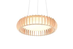 Discount Trio Lighting riippuvalaisin Monte LED 60 cm valkoinen/puu