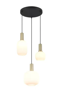 Clearance Trio Lighting riippuvalaisin Diva 3-os E27 mattamessinki/val