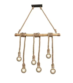 riippuvalaisin Wilma 6xE27 bambu/sisal*Trio Lighting New