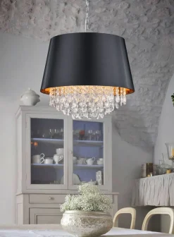 Hot Trio Lighting riippuvalaisin Loreley 3xE14 musta/kulta