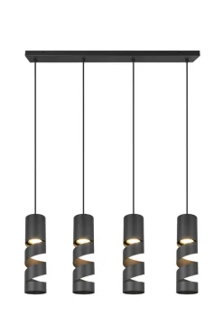 Clearance Trio Lighting riippuvalaisin Stream 4-os GU10 mattamusta