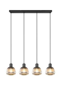 riippuvalaisin Tarifa 4-os E27 mattamusta/krom*Trio Lighting Discount