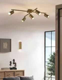 Trio Lighting seinävalaisin Marley 2xGU10 antiikkimessinki