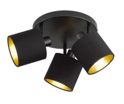 Discount Trio Lighting spottivalaisin Tommy 3-os E14 mattamusta/kulta