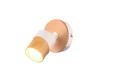 Hot Trio Lighting spottivalaisin Aruni 1-os GU10 puu/mattavalkoi