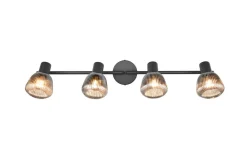 Clearance Trio Lighting spottivalaisin Tarifa 4-os E14 mattamusta/krom