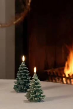 LED-kynttilä kuusi 9x12 cm Olive green Smooth*Uyuni Online