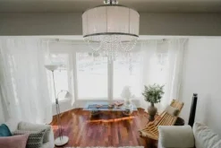 plafondi Sibylla 50 cm harmaa + kristalliprismat*Virvatuli Sale