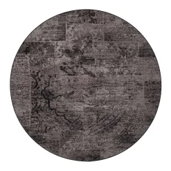 matto Rustiikki ø 200 cm 98 musta*VM-Carpet Discount