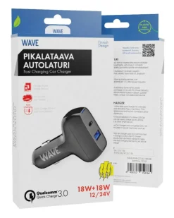 Best Wave pikalataava autolaturi 18W musta