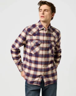 Hot Wrangler paita 112371545 Western Shirt Birch Blue