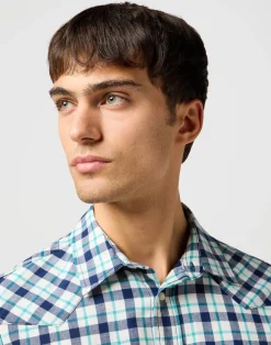 Online Wrangler paita Western Shirt Blue