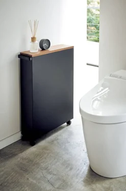 kapea hyllykkö pyörillä Tower musta*Yamazaki Hot