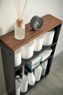 kapea hyllykkö pyörillä Tower musta*Yamazaki Hot