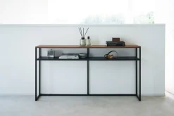 Outlet Yamazaki konsolipöytä Tower hyllyllä musta