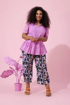 Outlet Zhenzi housut Lanet 195 Black / pink 37500